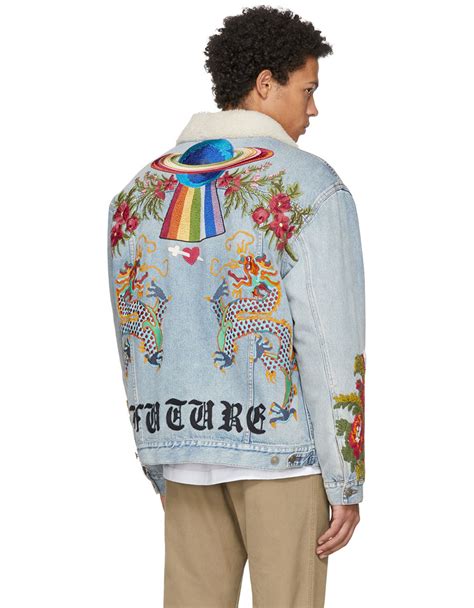 gucci modern embellished denim jacket|Gucci denim jackets for men.